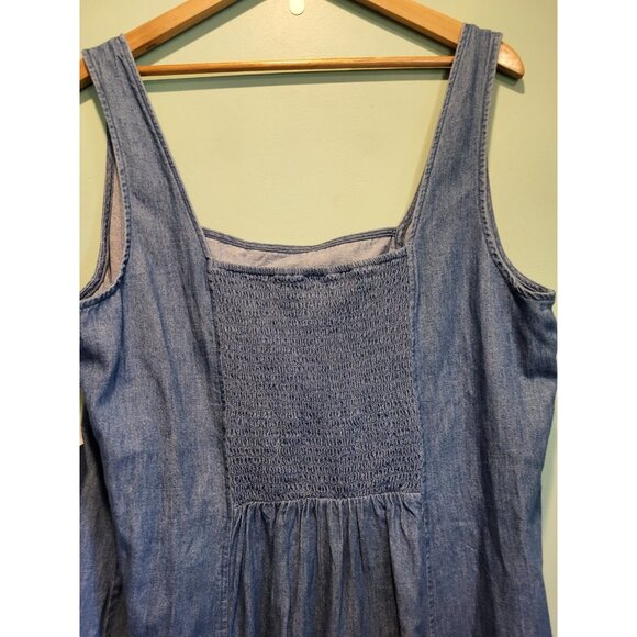 New Old Navy Lightweight Denim Sleeveless Minimalist Midi Dress Sz 2X - Picture 4 of 8